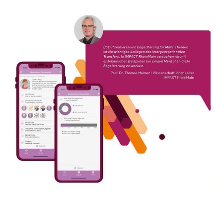 APP-Entwicklung als Brücke zwischen realen Beispielen aus dem Leben der Zielgruppe und der Notwendigkeit zur Innovation in MINT-Fächern © IMPACT RheinMain