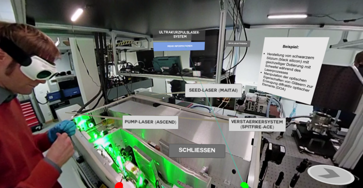 Screenshot des 360°-Videos des Laserlabors